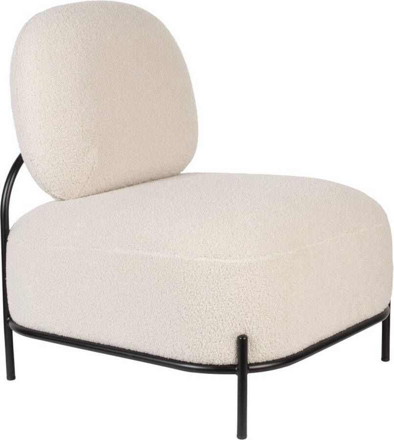 24Designs Pippa Lounge Fauteuil Ivoor Teddy Stof