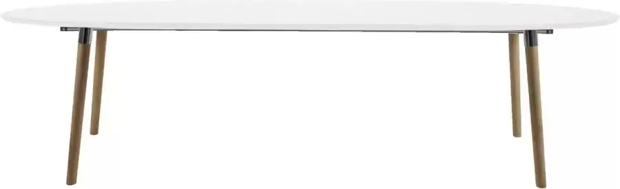 24Designs Uitschuifbare Ovale Eettafel Jassmin L170 270 Cm Wit Tafelblad Houten Poten - Foto 1