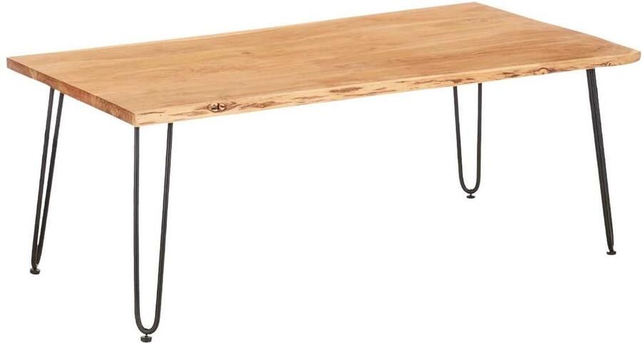 3892 Bijzettafel Live Edge 120 x 60 x 46 cm Bruin Zwart Acacia