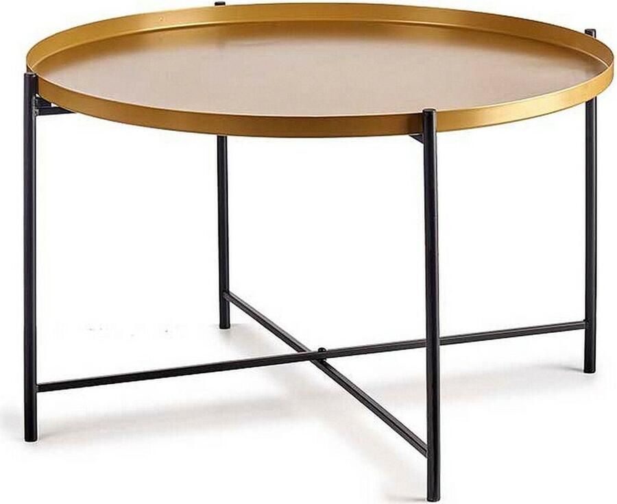3892 Bijzettafel Zwart Gouden Metaal (76 5 x 46 x 76 5 cm)