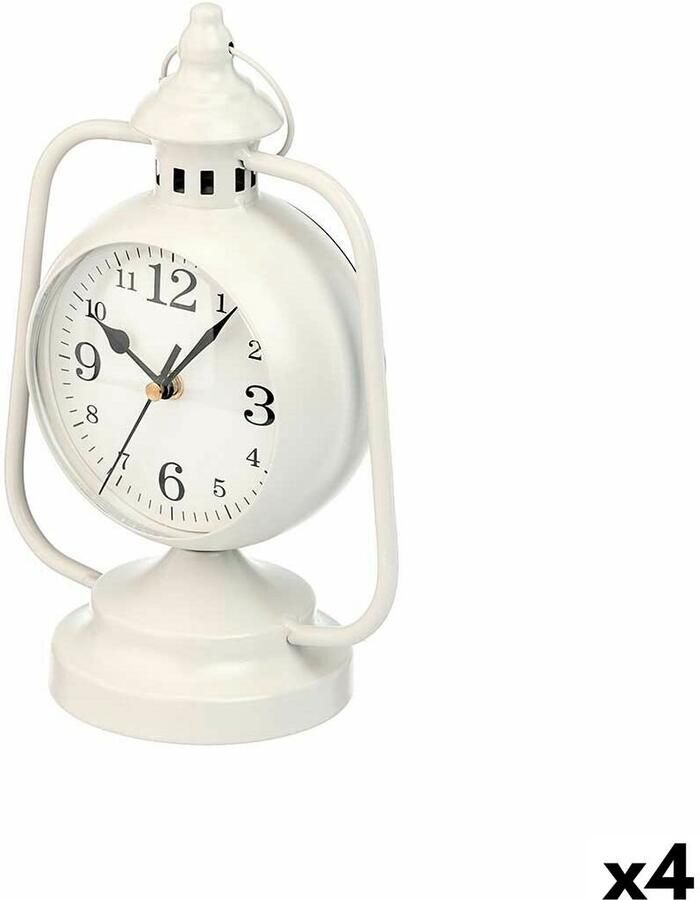 3892 Bordsklocka Lamp Wit Metaal 17 x 25 x 11 3 cm (4 Stuks)