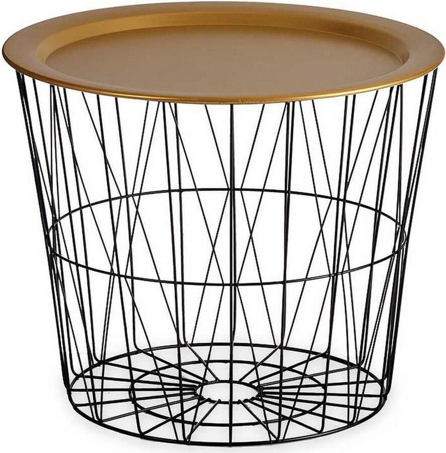 3892 Hoofdtafel Zwart Gouden Metaal (52 x 40 x 52 cm)