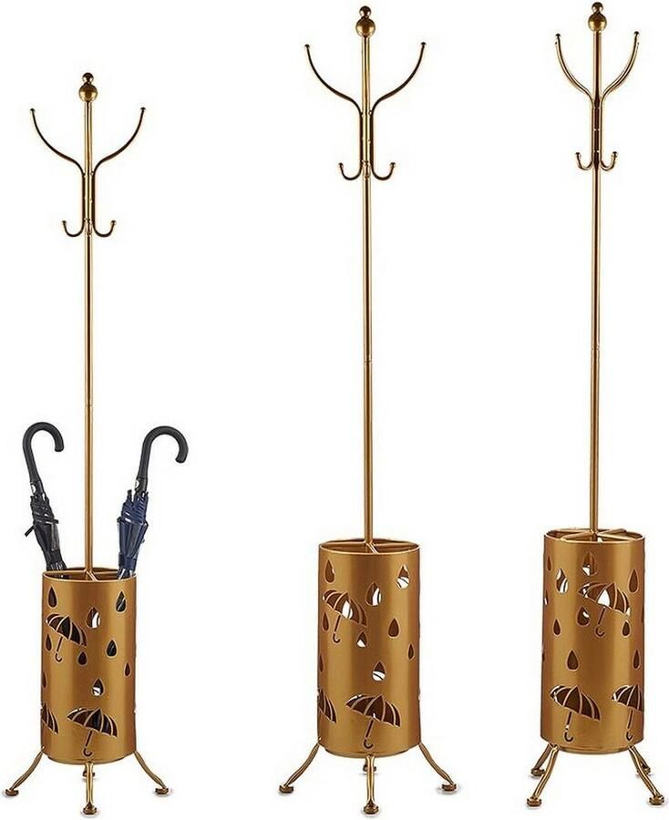 3892 Kapstok Paraplu Gouden Metaal (44 x 185 x 44 cm)
