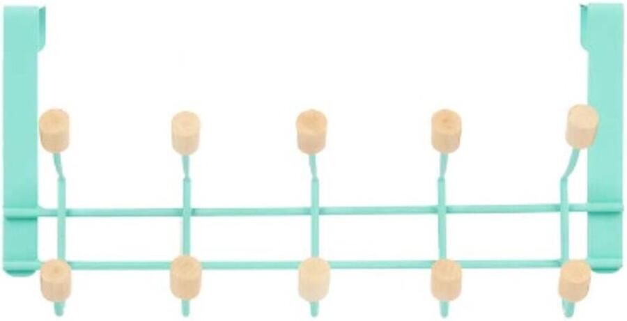 3992 Kapstok voor deur Groen Hout Metaal 35 x 17 x 15 cm (6 Stuks)