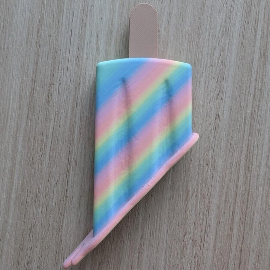 3D @ Home Limited edition Wandkapstok gesmolten ijsje kinderkamer kapstok babykamer kraamcadeau jongen kraamcadeau meisje kleine cadeautjes kado kinderkapstok haakje decoratie slaapkamer zomer ijsje