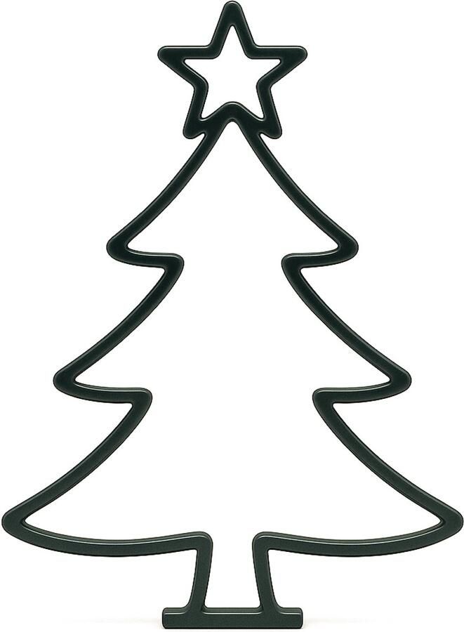 3dbende Minimalistische Kerstboom Decoratie – 3D-Print – 15 4x1 5x20 cm – Zwart – Modern & Duurzaam – Kerstaccessoire voor Vensterbank of Bureau