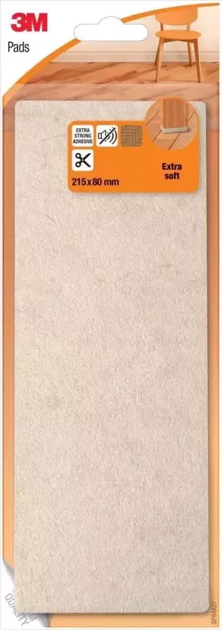 3M 12x beschermende vloerpads uit vilt 21 5x8cm blisterverpakking