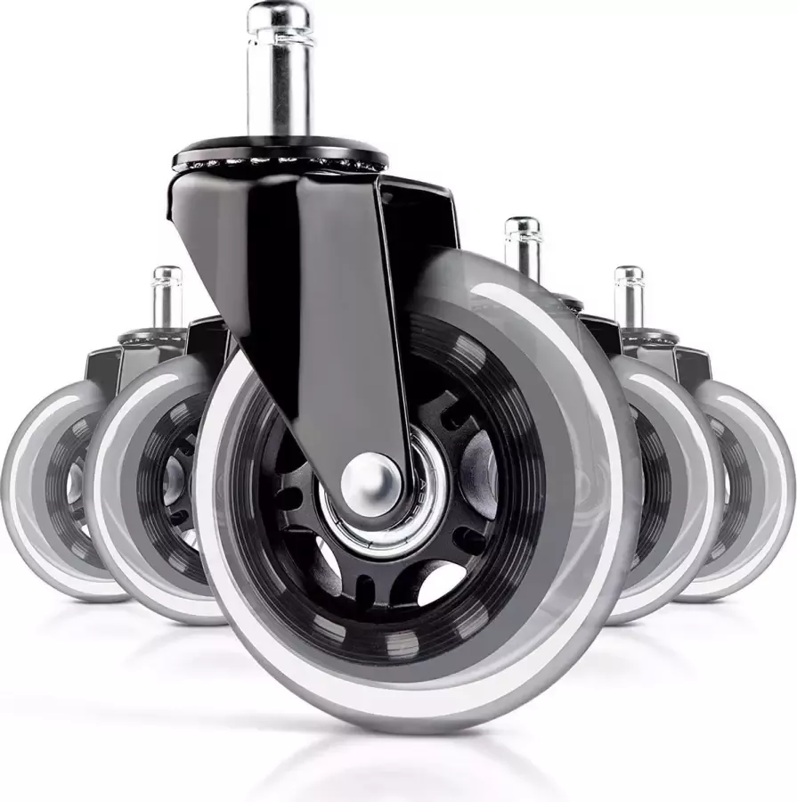 4 Berry Buckets 5x Rolo Skate 11mm 75mm Bureaustoelwielen Zwenkwielen