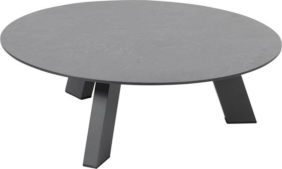 4 Seasons Outdoor 4SO Cosmic salontafel met hpl tafelblad slate antraciet 78 cm rond en 25 cm hoog