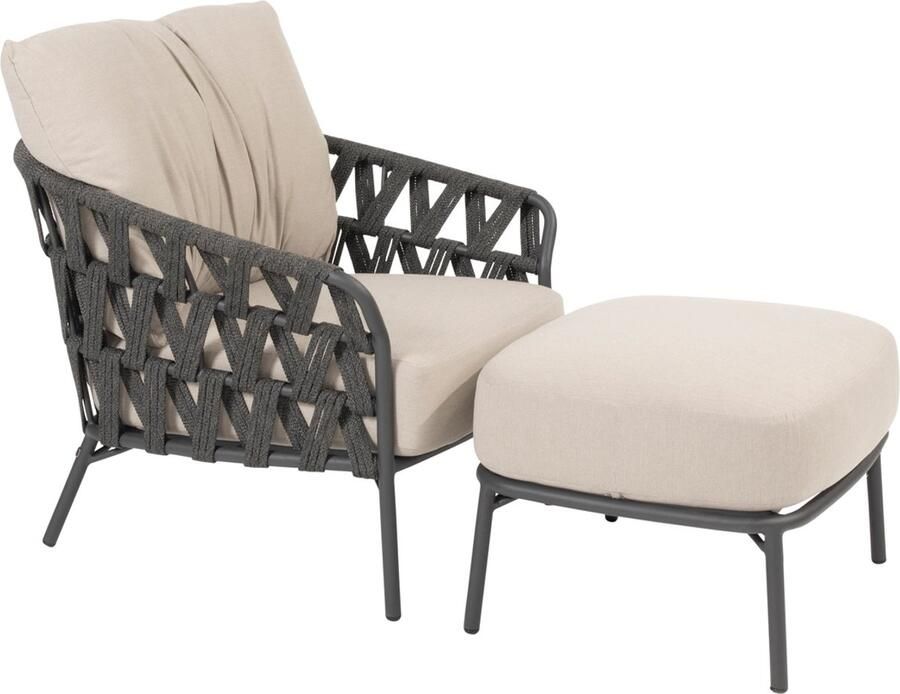 4 Seasons Outdoor Albareto loungestoel incl. voetenbank