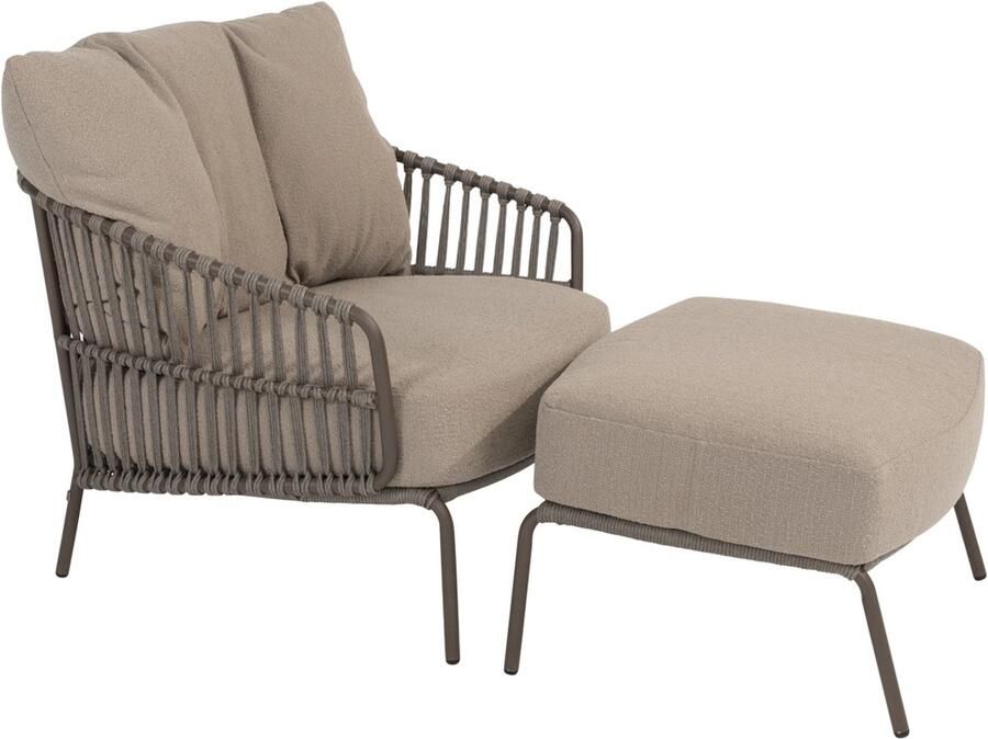 4 Seasons Outdoor Capalbio loungestoel incl. voetenbank