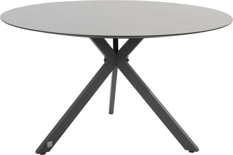 4 Seasons Outdoor Locarno dining tuintafel 130 cm rond Hpl antraciet