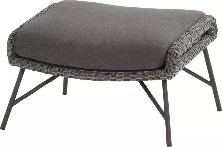 4 Seasons Outdoor Samoa footstool Ecoloom Charcoal with cushion