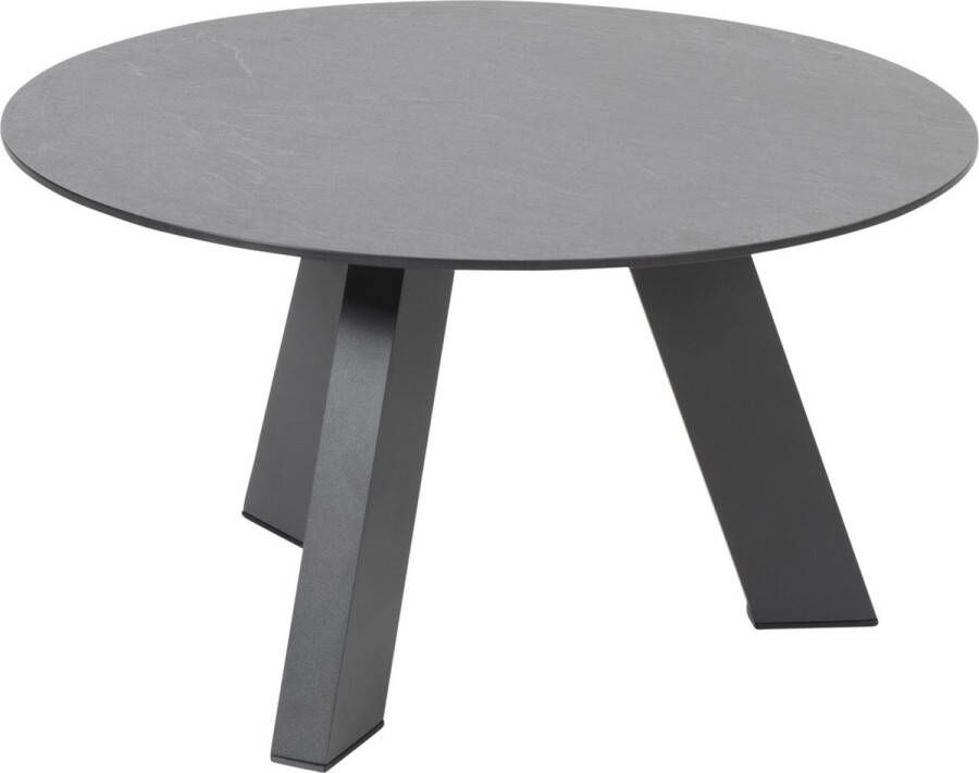 4 Seasons Outdoor 4SO Cosmic salontafel met hpl tafelblad slate antraciet 65 cm rond 35 cm hoog