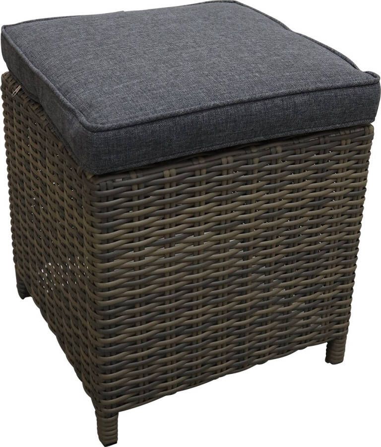 4 Seizoenen Tuinmeubelen Hocker Dublin 40x40cm Sweet Brown Wicker