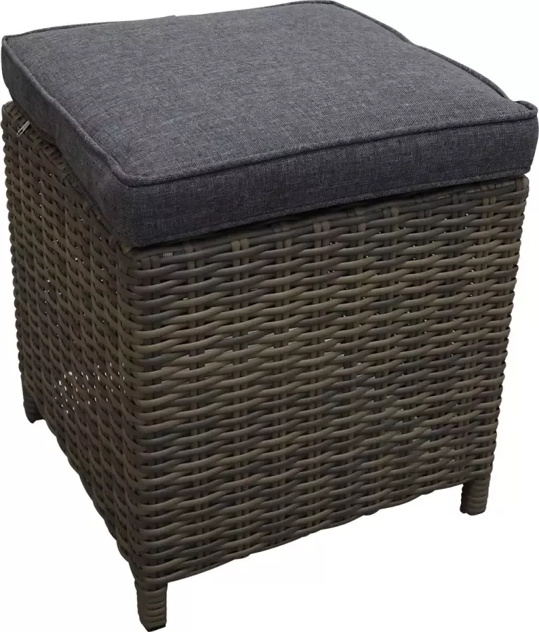 4 Seizoenen Tuinmeubelen Hocker Dublin 40x40cm Sweet Brown Wicker