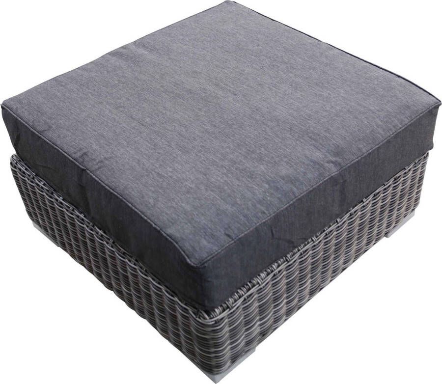 4 Seizoenen Tuinmeubelen Hocker King Dark Grey Rond wicker