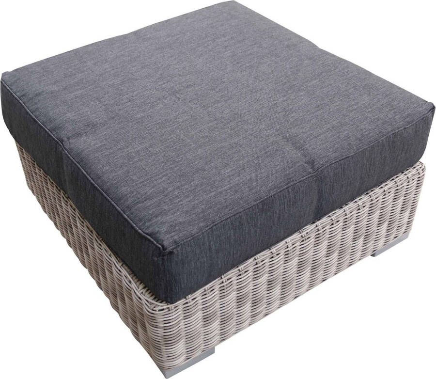 4 Seizoenen Tuinmeubelen Hocker King Mystic Grey Rond wicker