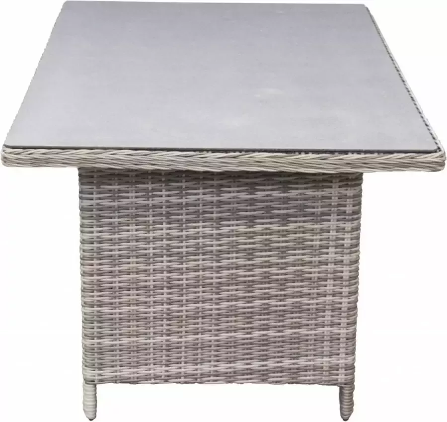 4 Seizoenen Tuinmeubelen Tuintafel Dublin 230x100cm Mystic Grey Keramiek & Wicker
