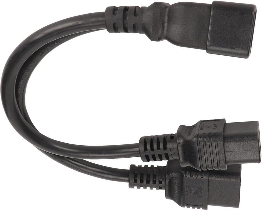 40 Dual Y-splitter Netsnoer 1 in 2 uit 125-250V Zwart 032 M 126 Inch voor Bureaulampen Luidsprekers