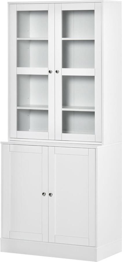 4Goodz Boekenkast met open en dichte vakken 40x76x178 cm Wit
