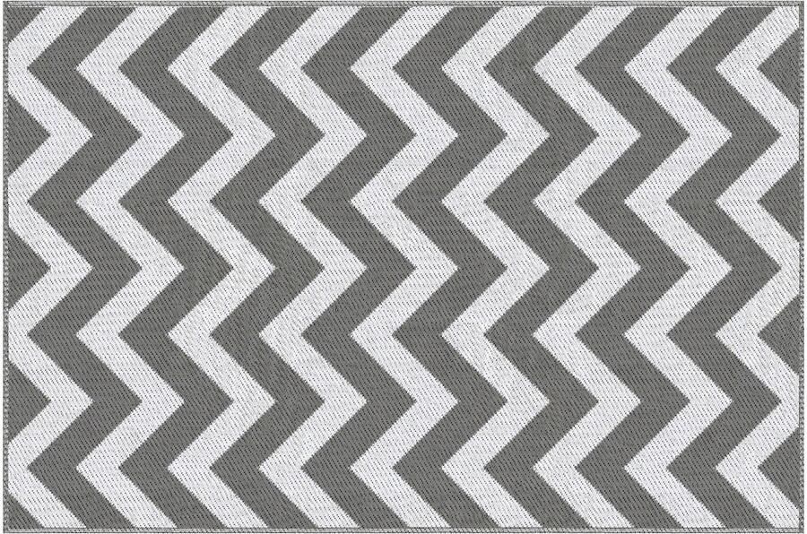 4Goodz Waterbestendig Buitenkleed met Draagtas 121x182 cm Grijs Wit