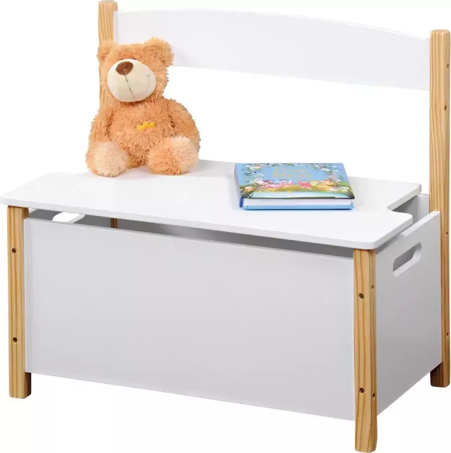 4Goodz Kinder bankje met opbergvak 60x34 5x56cm Wit