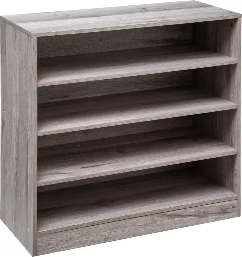 4Goodz Schoenenkast 4-laags voor 12-15 paar 30x67x68cm Grijs eiken
