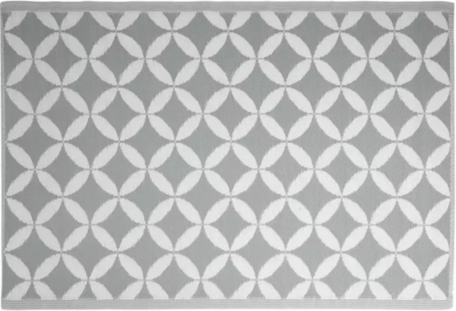 4goodz Vloerkleed Outdoor Buitenkleed Cirkel Ruit 120x180 cm Grijs
