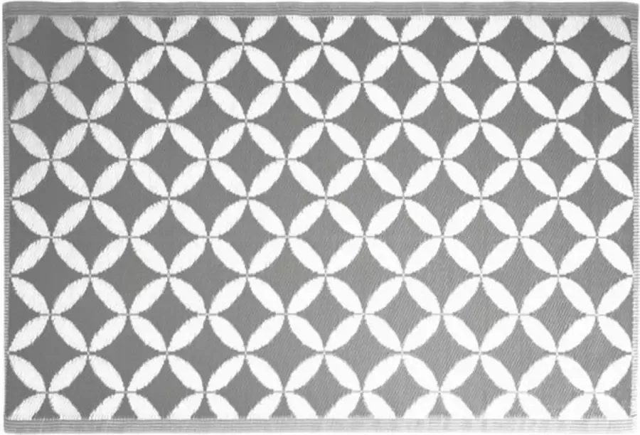 4goodz Vloerkleed Outdoor Buitenkleed Cirkel Ruit 160x220 cm Grijs