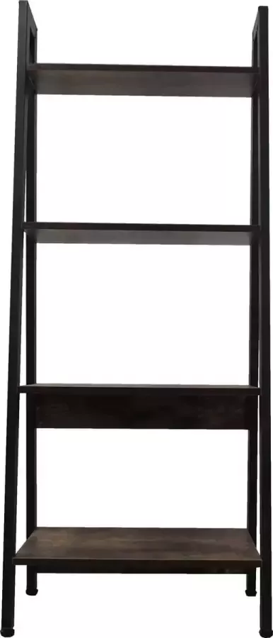 4livingz Retro Industrieel Wandrek 4 lagen 56x34x136 cm zwart bruin
