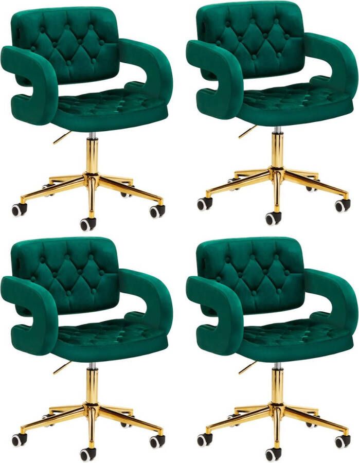 4rico Bureaustoel — Eetkamerstoel — Chair groen — set van 4!