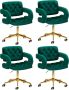 4rico Bureaustoel — Eetkamerstoel — Chair groen — set van 4! - Thumbnail 2