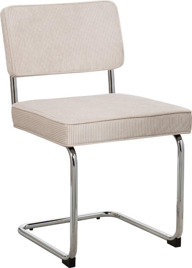 4udesigned Eetkamerstoel Bauhaus Chrome Rib Beige