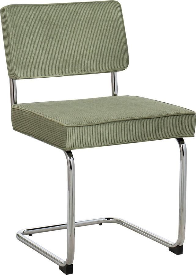 4udesigned Eetkamerstoel Bauhaus Chrome Rib Groen