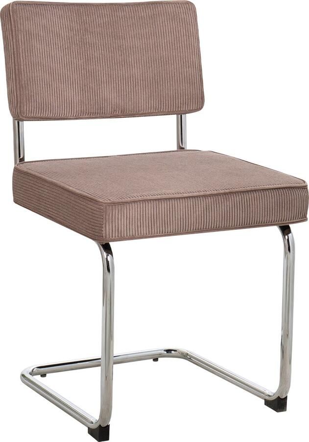 4udesigned Eetkamerstoel Bauhaus Chrome Rib Taupe