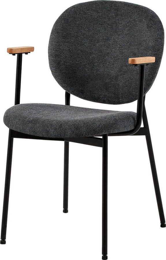 4udesigned Armstoel Lola Antraciet Geweven Stof Metaal frame