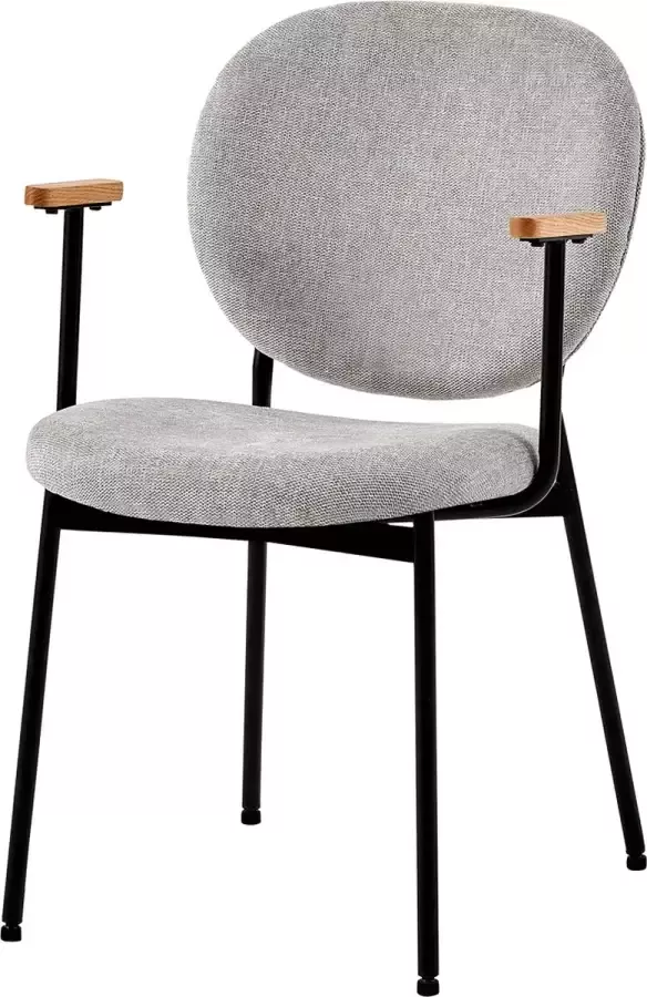 4udesigned Armstoel Lola Lichtgrijs Geweven Stof Metaal frame