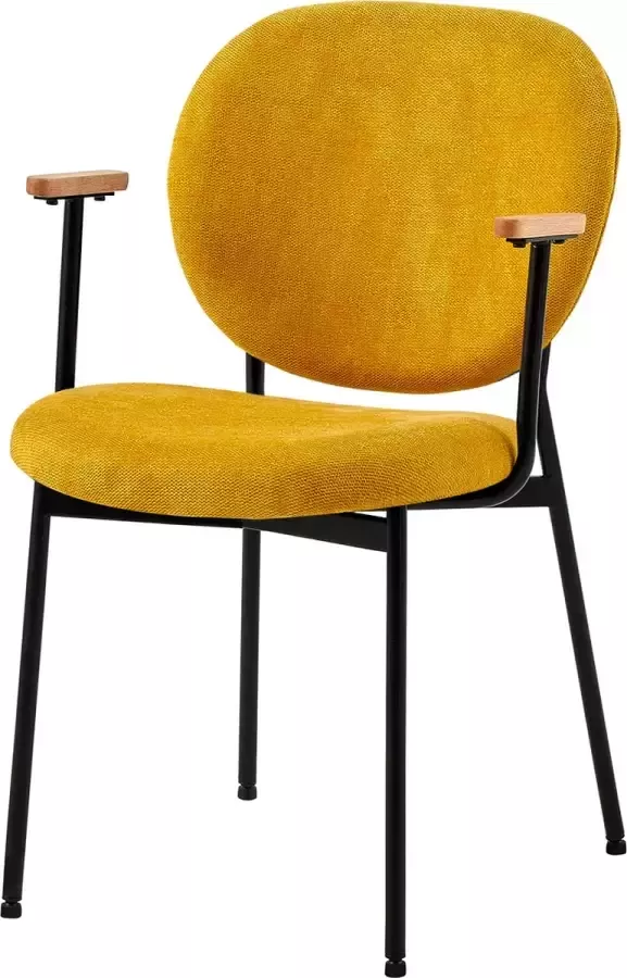 4udesigned Armstoel Lola Okergeel Geweven Stof Metaal frame