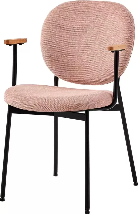 4udesigned Armstoel Lola Roze Geweven Stof Metaal frame