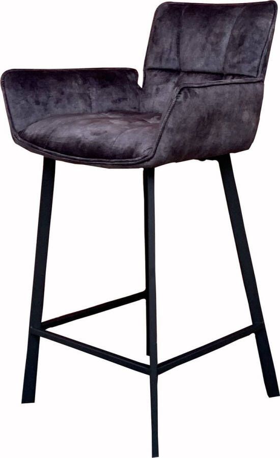 4udesigned Barkruk Jasmijn Velvet Antraciet