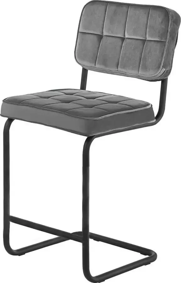 4udesigned Laatste modellen! Barkruk Kyle Velvet Grijs