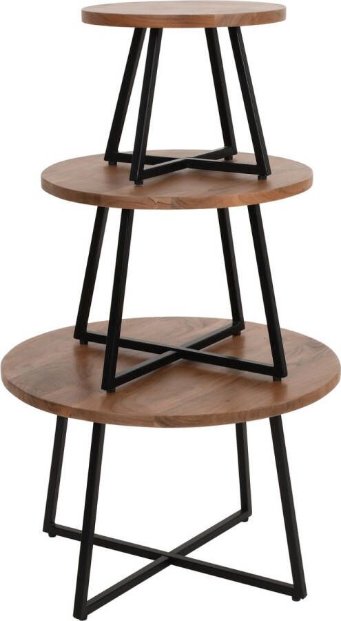 4udesigned Salontafels set van 3 Acacia Moons Rond 73cm dia - Foto 2