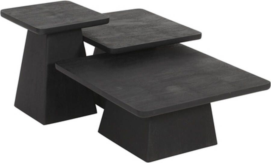 4udesigned Salontafels set van 3 Trio Mango Zwart
