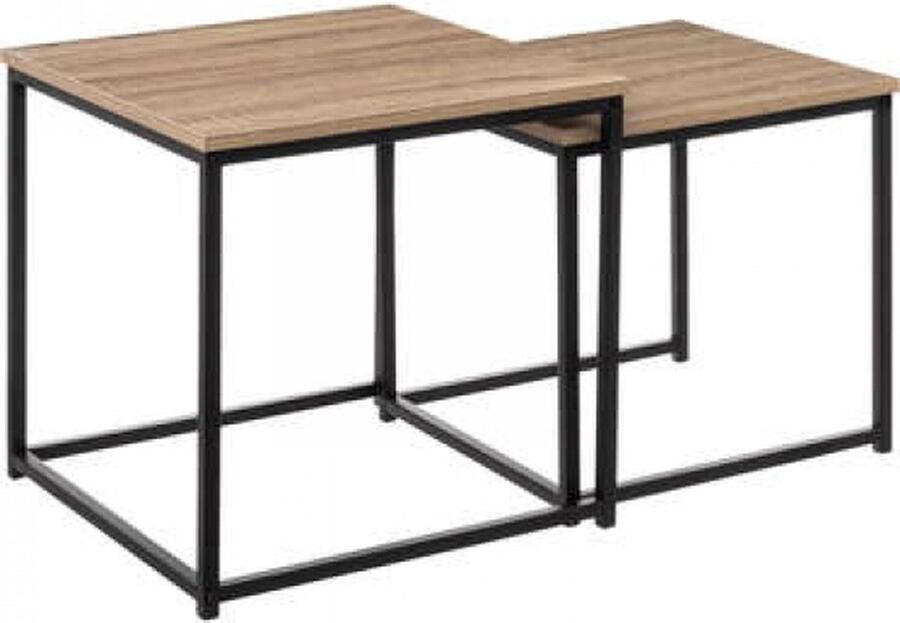 5Five Aliaj Bijzettafel set van 2 stuks 45x45x45cm Beige