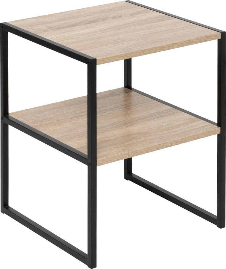 5Five Aliaj Nachttafel met 2 planken Bijzettafel 40x40x50cm Beige