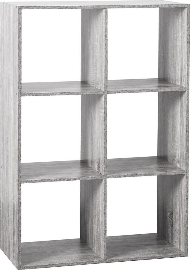 5Five Atmosphera Boekenkast 6 Vaks Hout Grijs 67 6 x 32 x 100 5 cm