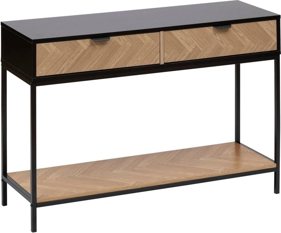 5Five Chevron Consoletafel 110x35x75cm Beige Zwart