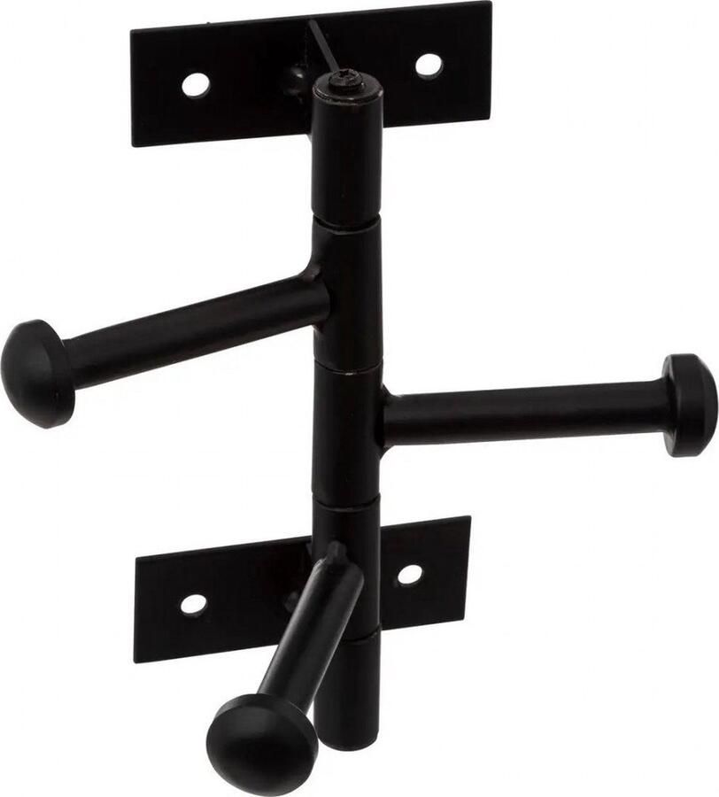 5five Draaibare wandkapstok 3 haken Five Zwart Wandmontage