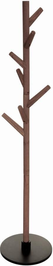 Atmosphera Kapstok lichtbruin zwart hout staand 8 haken op verschillende hoogtes 178 cm - Foto 1